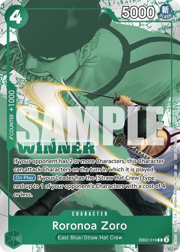 Roronoa Zoro (Winner Pack 2025 Vol. 3) — One Piece Promotion Cards #EB02-019